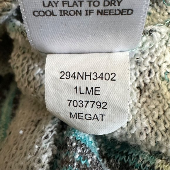 One World women’s size XL green stripe terry brad embellished long sleeve top - Picture 8 of 10